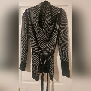 Armani Exchange Black and Gray Cowl Neck Sweater